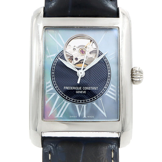 FREDERIQUE CONSTANT フレデリックコンスタント クラシック カレ オートマチック ハートビート 300本限定 FC-310MPN4S36 オープンハート 裏スケ 30m防水 黒 ブラックシェル SS ステンレス 純正ベルト 純正尾錠 メンズ 自動巻き【6ヶ月保証】【腕時計】【中古】