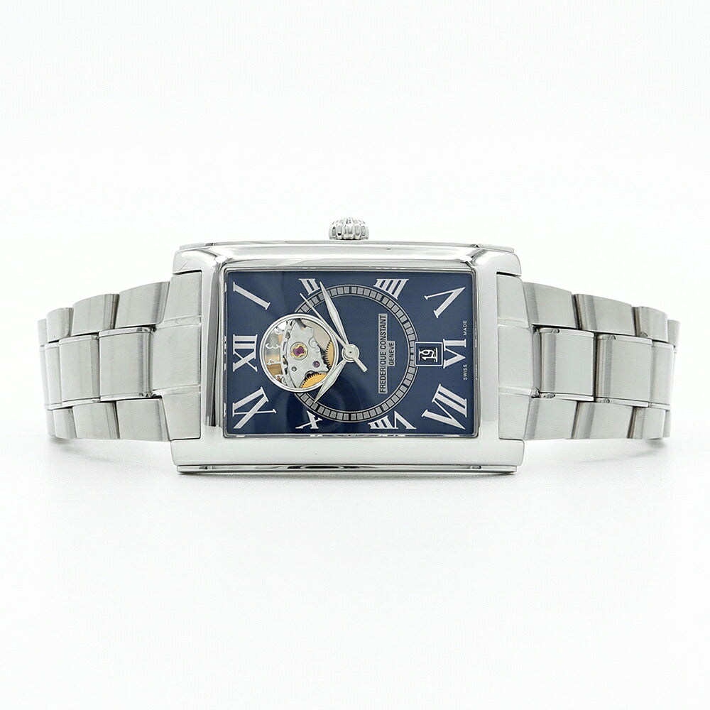 内部点検済 FREDERIQUE CONSTANT フレデリックコンスタント クラシック カレ オートマチック ハートビート 日本限定 FC-303/310/315X4C4/5/6 FC-315DNS4C26B デイト オープンハート 裏スケ 30m防水 ネイビー SS ステンレス メンズ 自動巻き【6ヶ月保証】【腕時計】【中古】