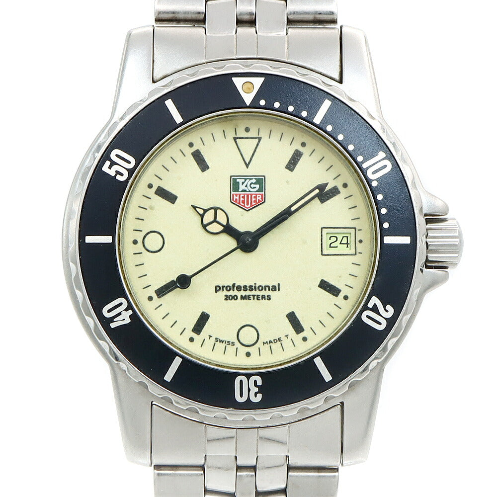 電池交換済 TAG Heuer タグホイヤー プロフェッショナル200 929.113G デイト 200m防水 イエロー SS ステンレス メンズ レディース ボーイズ クォーツ【6ヶ月保証】【腕時計】【中古】