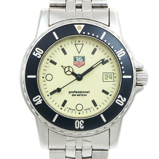電池交換済 TAG Heuer タグホイヤー プロフェッショナル200 929.113G デイト 200m防水 イエロー SS ステンレス メンズ レディース ボーイズ クォーツ【6ヶ月保証】【腕時計】【中古】