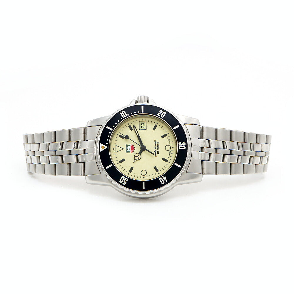 電池交換済 TAG Heuer タグホイヤー プロフェッショナル200 929.113G デイト 200m防水 イエロー SS ステンレス メンズ レディース ボーイズ クォーツ【6ヶ月保証】【腕時計】【中古】