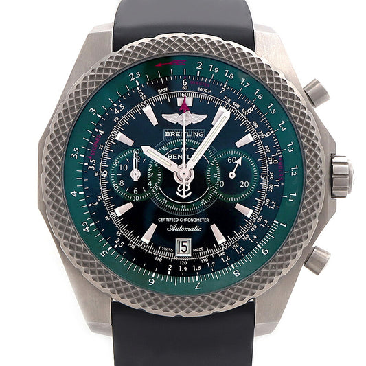 BREITLING ブライトリング ベントレー スーパースポーツ ライトボディ リミテッド 世界1000本限定 E27365 クロノグラフ 100m防水 デイト 黒 ブラック 緑 グリーン TI チタン メンズ 自動巻き【自社保証6ヶ月】【腕時計】【中古】