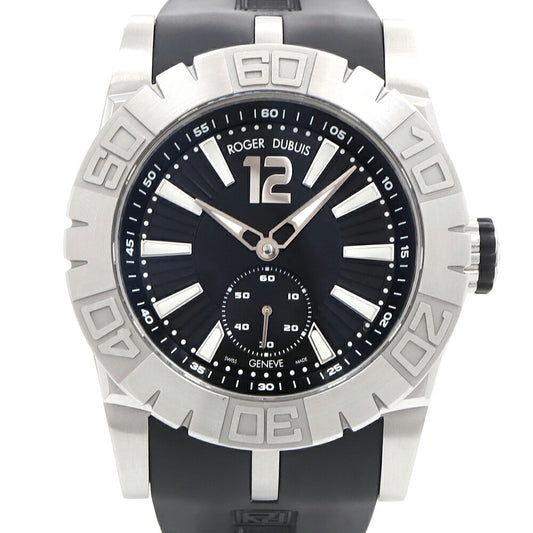 ROGER DUBUIS ロジェ デュブイ ニューイージーダイバー 世界888本限定 SED46-821-91-00 09A01 A 300m防水 スモールセコンド 裏スケ 黒 ブラック SS ステンレス 純正ベルト 純正尾錠 メンズ 自動巻き【6ヶ月保証】【腕時計】【中古】