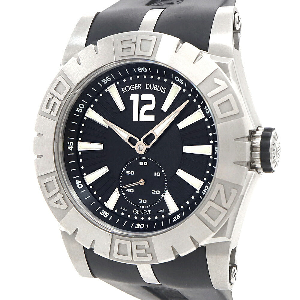 ROGER DUBUIS ロジェ デュブイ ニューイージーダイバー 世界888本限定 SED46-821-91-00 09A01 A 300m防水 スモールセコンド 裏スケ 黒 ブラック SS ステンレス 純正ベルト 純正尾錠 メンズ 自動巻き【6ヶ月保証】【腕時計】【中古】