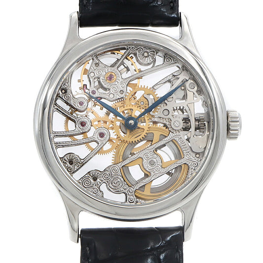 内部点検済 Jacques Etoile ジャッケ エトアール ユニタス 316L 30m防水 スケルトン SS ステンレス 純正ベルト 純正尾錠 メンズ 手巻き【6ヶ月保証】【腕時計】【中古】