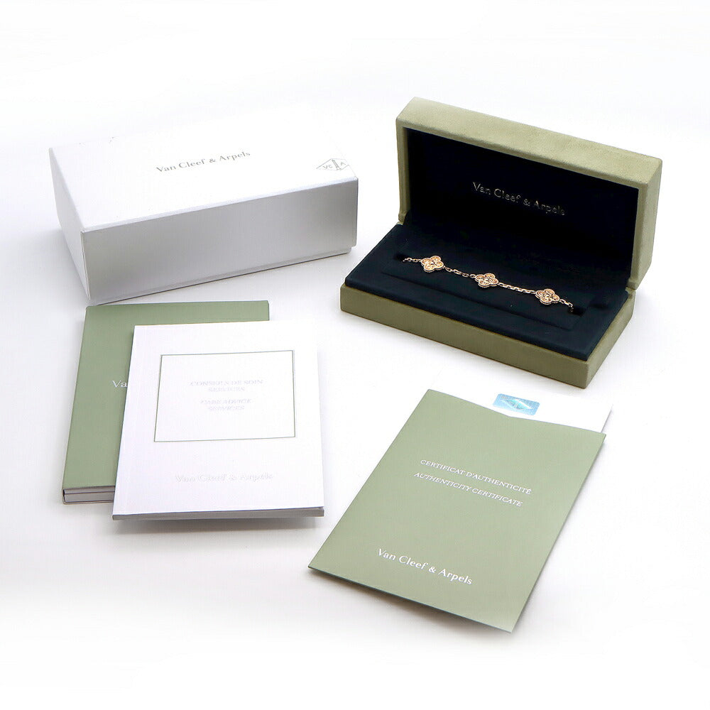 VanCleef&Arpels ヴァンクリーフ＆アーペル ヴィンテージアルハンブラ ブレスレット 5モチーフ VCARO1IE00 K18YG イエローゴールド 金無垢 メンズ【ジュエリー】【中古】