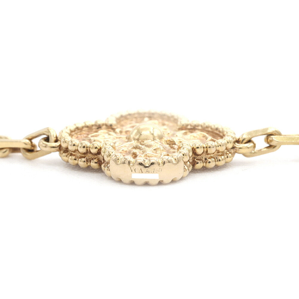 VanCleef&Arpels ヴァンクリーフ＆アーペル ヴィンテージアルハンブラ ブレスレット 5モチーフ VCARO1IE00 K18YG イエローゴールド 金無垢 メンズ【ジュエリー】【中古】