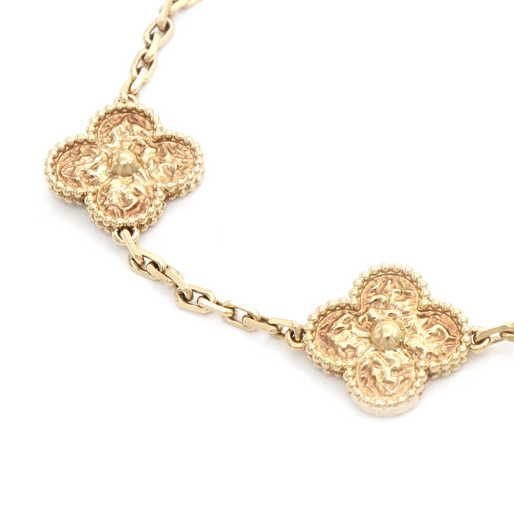 VanCleef&Arpels ヴァンクリーフ＆アーペル ヴィンテージアルハンブラ ブレスレット 5モチーフ VCARO1IE00 K18YG イエローゴールド 金無垢 メンズ【ジュエリー】【中古】