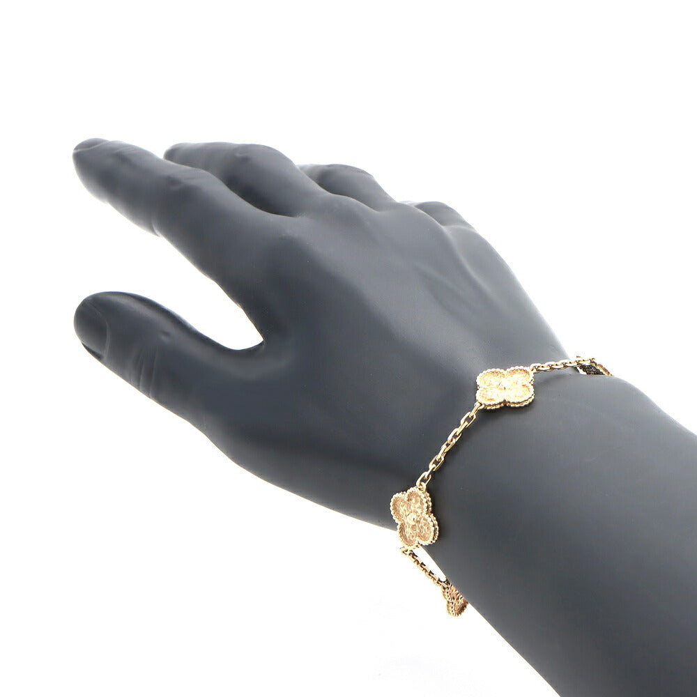 VanCleef&Arpels ヴァンクリーフ＆アーペル ヴィンテージアルハンブラ ブレスレット 5モチーフ VCARO1IE00 K18YG イエローゴールド 金無垢 メンズ【ジュエリー】【中古】