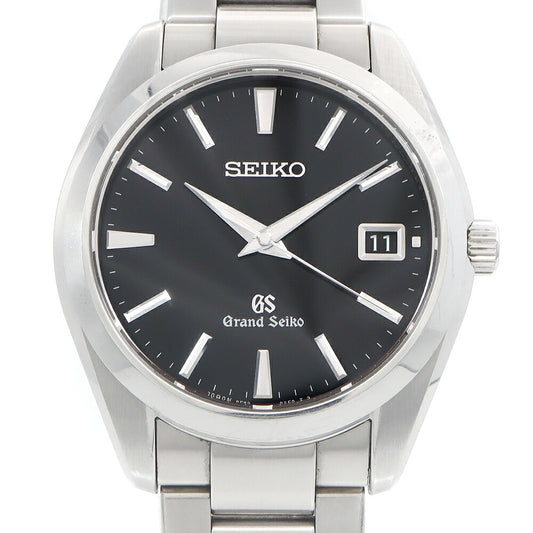 電池交換済 SEIKO セイコー GS グランドセイコー ヘリテージコレクション 9F82-0AF0 SBGV023 デイト 100m防水 黒 ブラック SS ステンレス メンズ クォーツ【6ヶ月保証】【腕時計】【中古】