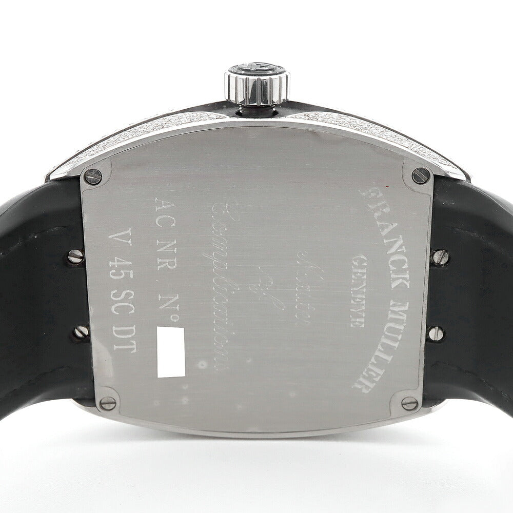 FRANCK MULLER フランクミュラー ヴァンガード ダイヤベゼル V45SCDT ACNR ダイヤモンド ダイヤ文字盤 デイト SS ステンレス アフターダイヤ メンズ 自動巻き【6ヶ月保証】【中古】【腕時計】