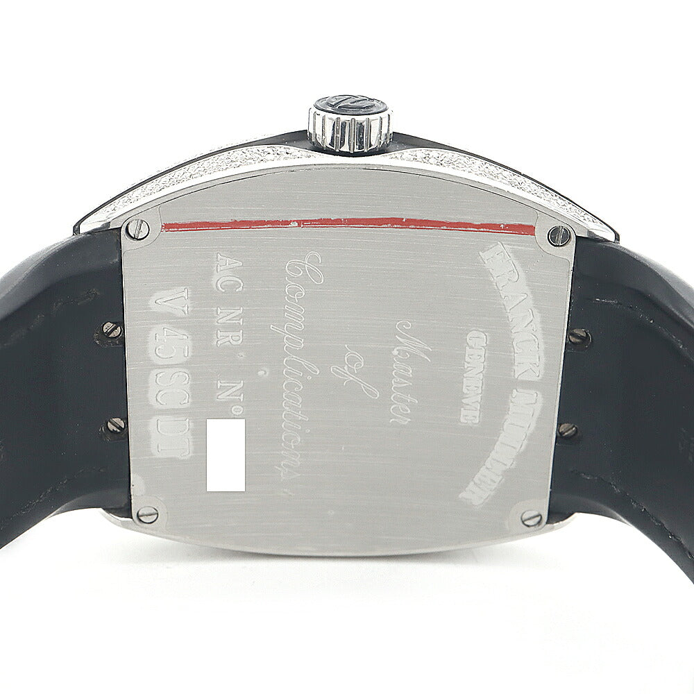 FRANCK MULLER フランクミュラー ヴァンガード ダイヤベゼル V45SCDT ダイヤモンド ダイヤ文字盤 デイト SS ステンレス アフターダイヤ メンズ 自動巻き【6ヶ月保証】【中古】【腕時計】