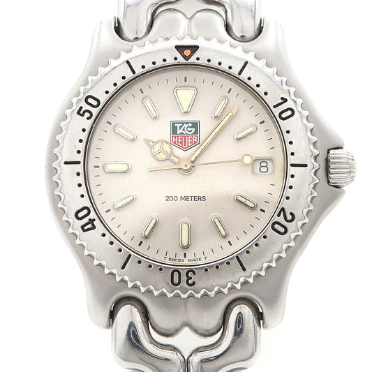 電池交換済 TAG HEUER タグホイヤー S/el セル プロフェッショナル S99.006M デイト 200m防水 白 ホワイト SS ステンレス メンズ クォーツ【6ヶ月保証】【中古】【腕時計】