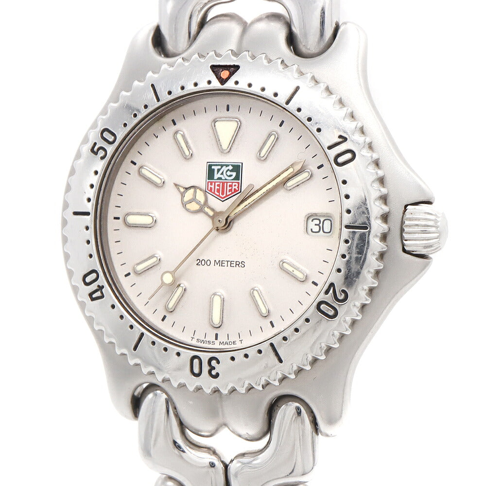 電池交換済 TAG HEUER タグホイヤー S/el セル プロフェッショナル S99.006M デイト 200m防水 白 ホワイト SS ステンレス メンズ クォーツ【6ヶ月保証】【中古】【腕時計】