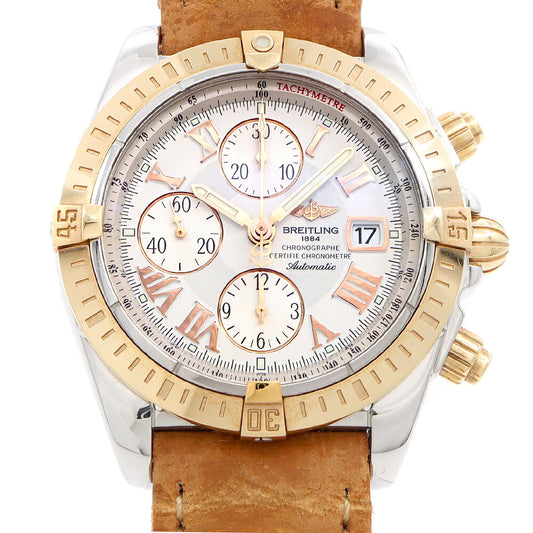 内部点検済 BREITLING ブライトリング クロノマット エボリューション C13356 C156A19PAC クロノグラフ デイト 300m防水 白 ホワイト RG ローズゴールド SS ステンレス コンビ 純正尾錠 メンズ 自動巻き【6ヶ月保証】【腕時計】【中古】