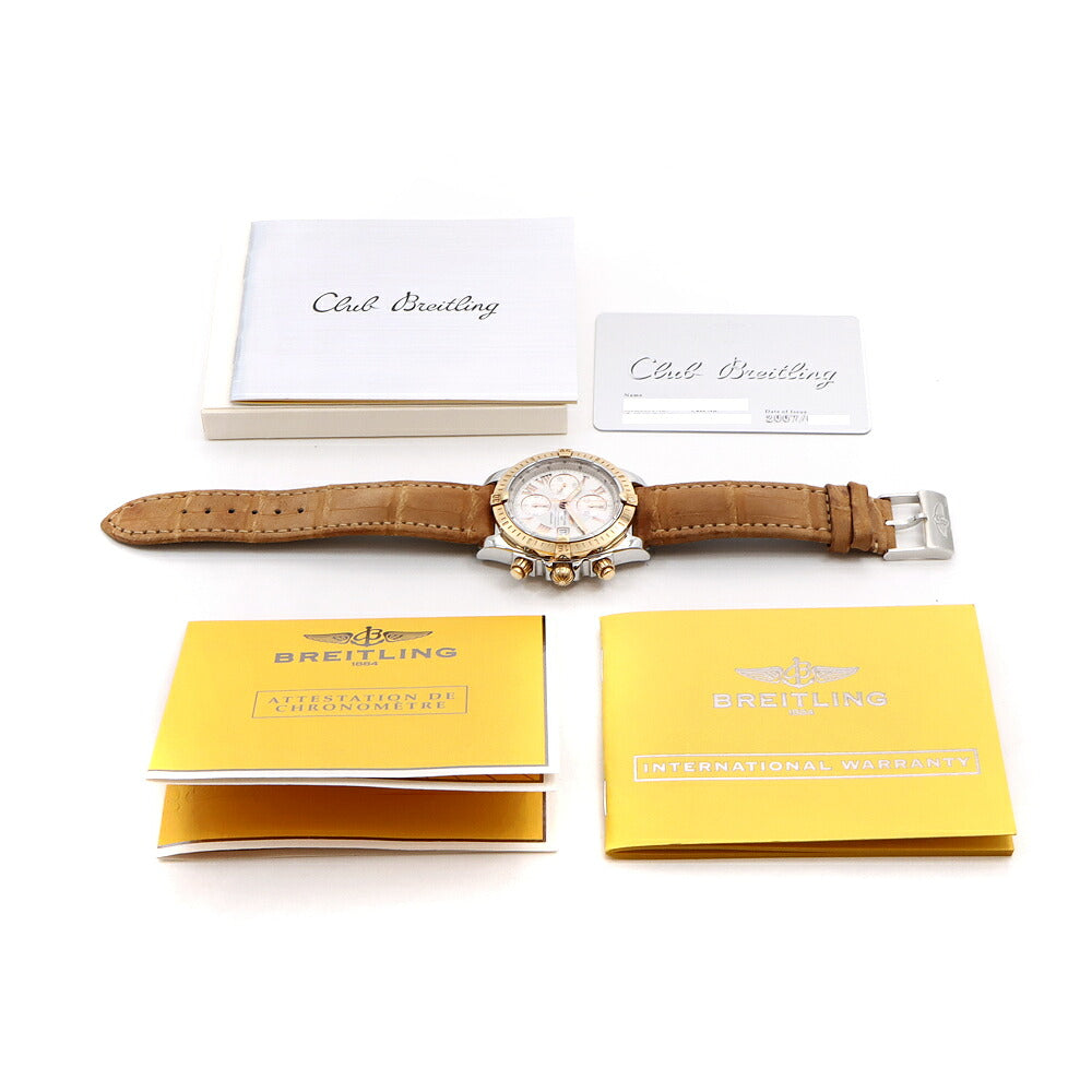 内部点検済 BREITLING ブライトリング クロノマット エボリューション C13356 C156A19PAC クロノグラフ デイト 300m防水 白 ホワイト RG ローズゴールド SS ステンレス コンビ 純正尾錠 メンズ 自動巻き【6ヶ月保証】【腕時計】【中古】