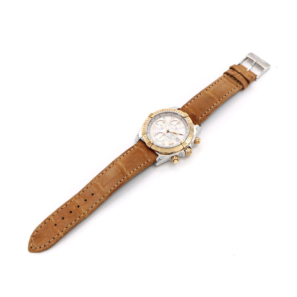 内部点検済 BREITLING ブライトリング クロノマット エボリューション C13356 C156A19PAC クロノグラフ デイト 300m防水 白 ホワイト RG ローズゴールド SS ステンレス コンビ 純正尾錠 メンズ 自動巻き【6ヶ月保証】【腕時計】【中古】