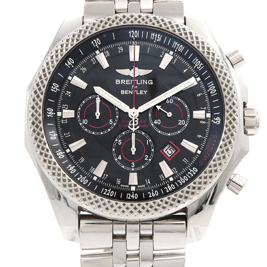 BREITLING ブライトリング ベントレー バーナート クロノグラフ A25368 デイト 100m防水 裏スケ 黒 ブラック SS ステンレス メンズ 自動巻き【自社保証6ヶ月】【腕時計】【中古】