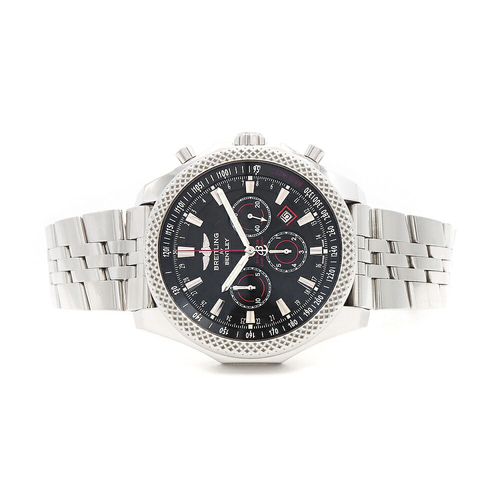 BREITLING ブライトリング ベントレー バーナート クロノグラフ A25368 デイト 100m防水 裏スケ 黒 ブラック SS ステンレス メンズ 自動巻き【自社保証6ヶ月】【腕時計】【中古】