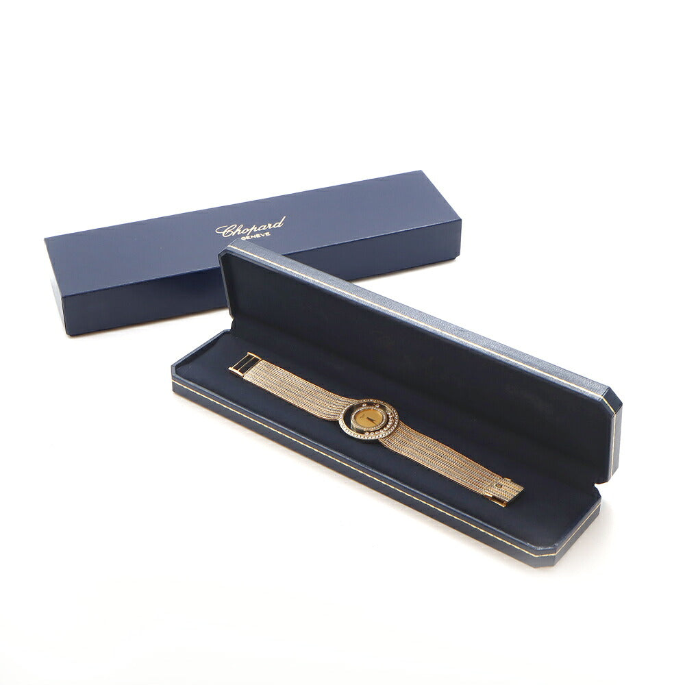 電池交換済 Chopard ショパール ハッピーダイヤモンド 1159 ダイヤモンド 12Pムービングダイヤ ゴールド K18WG ホワイトゴールド K18YG イエローゴールド コンビ レディース クォーツ【6ヶ月保証】【腕時計】【中古】