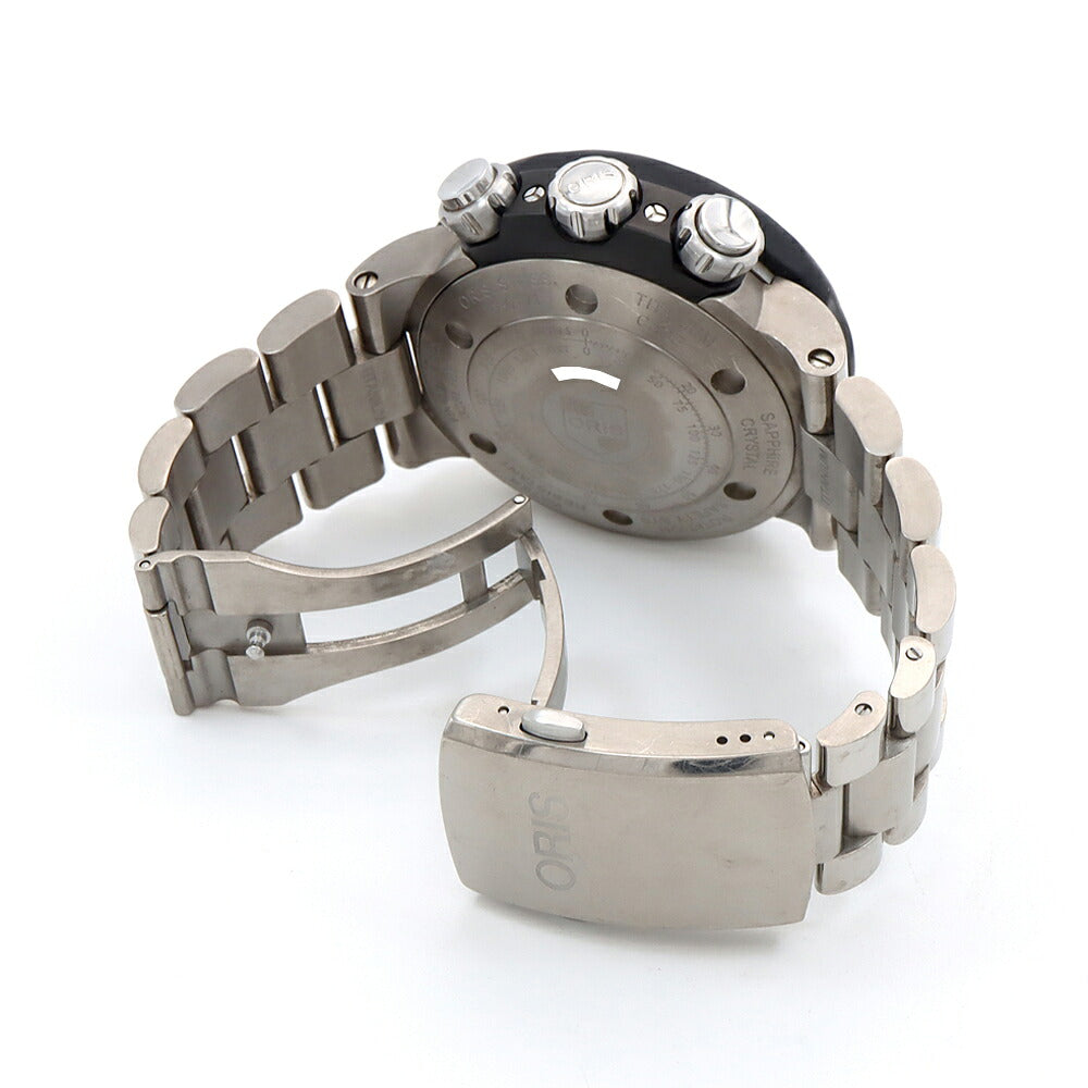 ORIS オリス プロダイバー クロノグラフ 01 674 7630 7154-Set デイト 1000ｍ防水 黒 ブラック Ti チタン CE セラミック メンズ 自動巻き【6ヶ月保証】【腕時計】【中古】