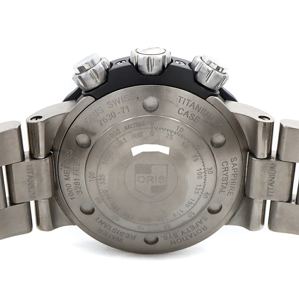 ORIS オリス プロダイバー クロノグラフ 01 674 7630 7154-Set デイト 1000ｍ防水 黒 ブラック Ti チタン CE セラミック メンズ 自動巻き【6ヶ月保証】【腕時計】【中古】