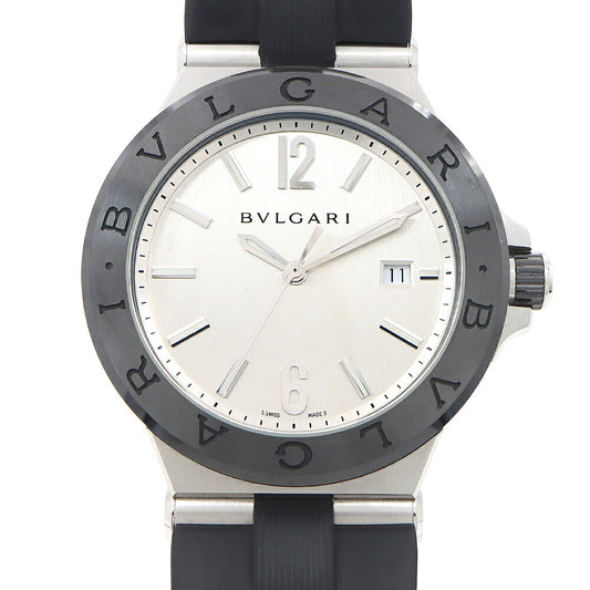 BVLGARI ブルガリ ディアゴノ DG42SC デイト シルバー CE セラミック SS ステンレス コンビ 純正ベルト 純正尾錠 メンズ 自動巻き【6ヶ月保証】【腕時計】【中古】