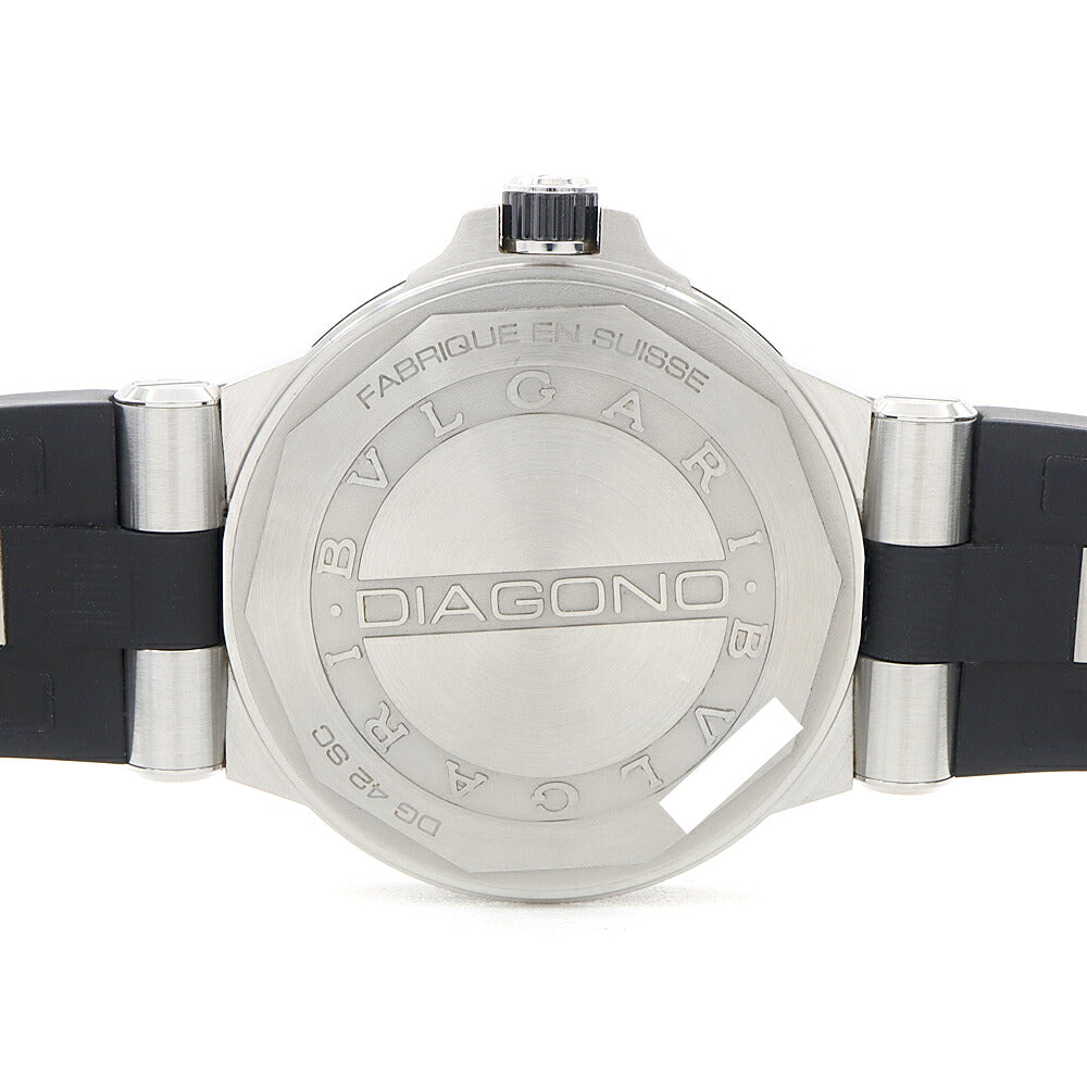 BVLGARI ブルガリ ディアゴノ DG42SC デイト シルバー CE セラミック SS ステンレス コンビ 純正ベルト 純正尾錠 メンズ 自動巻き【6ヶ月保証】【腕時計】【中古】
