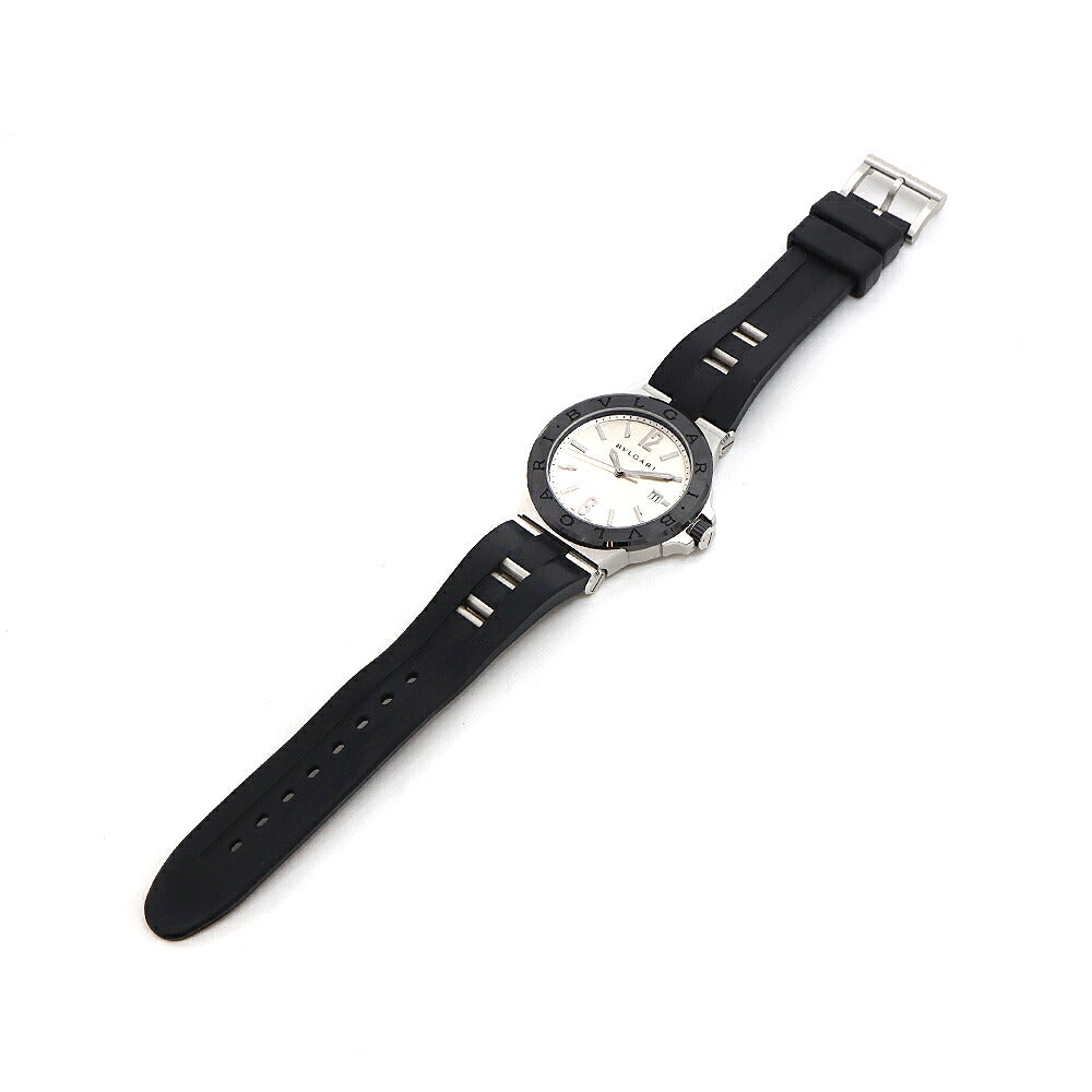BVLGARI ブルガリ ディアゴノ DG42SC デイト シルバー CE セラミック SS ステンレス コンビ 純正ベルト 純正尾錠 メンズ 自動巻き【6ヶ月保証】【腕時計】【中古】