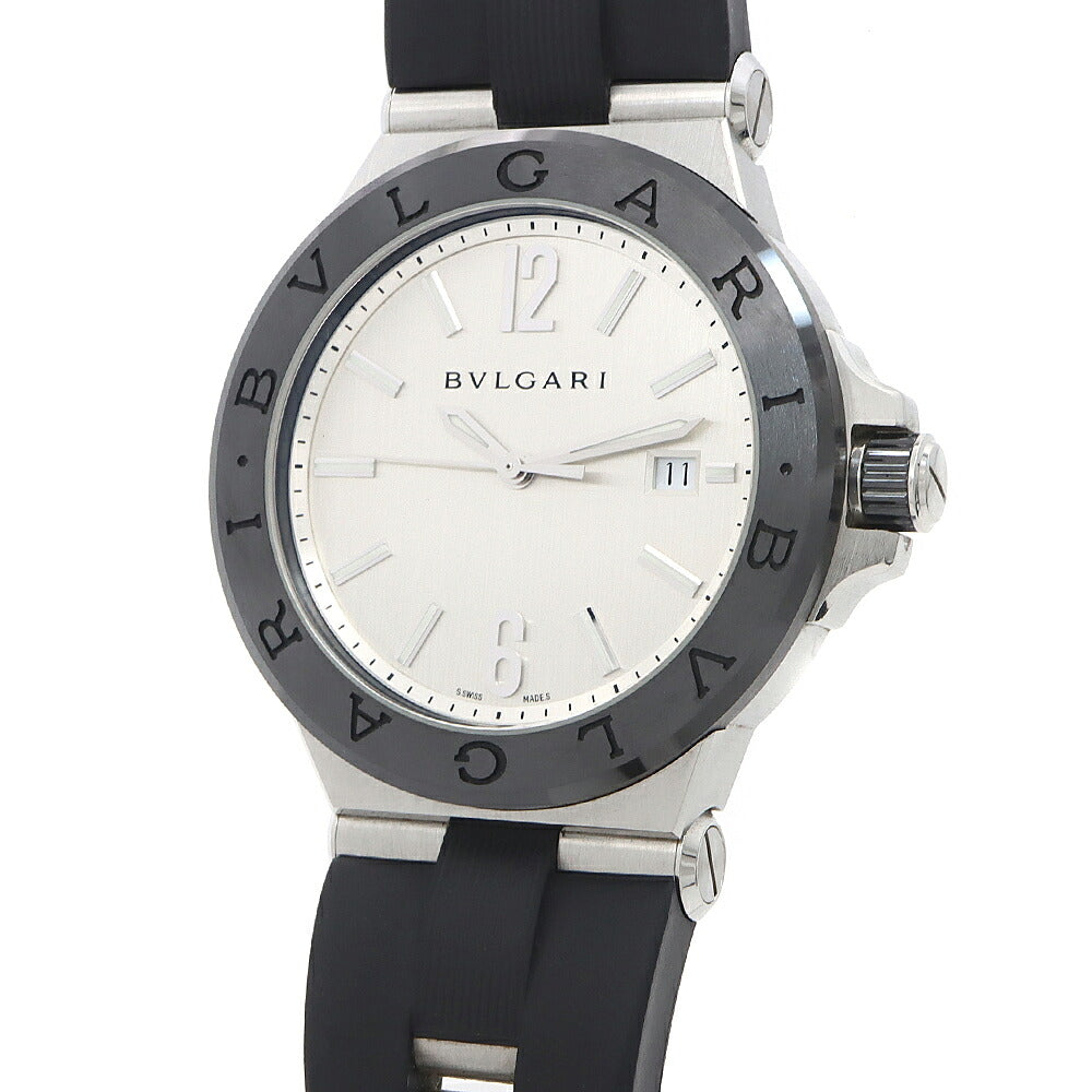 BVLGARI ブルガリ ディアゴノ DG42SC デイト シルバー CE セラミック SS ステンレス コンビ 純正ベルト 純正尾錠 メンズ 自動巻き【6ヶ月保証】【腕時計】【中古】