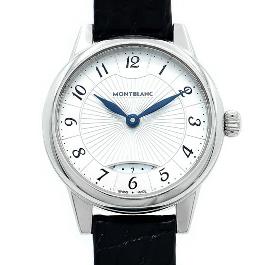 電池交換済 MONTBLANC モンブラン ボエム 7309 デイト 30ｍ防水 シルバー SS ステンレス 純正ベルト 純正尾錠 レディース クォーツ 【6ヶ月保証】【腕時計】【中古】