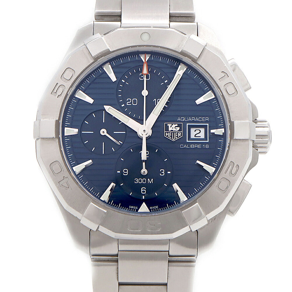 内部点検済 TAG Heuer タグホイヤー アクアレーサー キャリバー16 CAY2112-2 クロノグラフ デイト スモールセコンド 300m防水 青 ブルー SS ステンレス メンズ 自動巻き【6ヶ月保証】【腕時計】【中古】