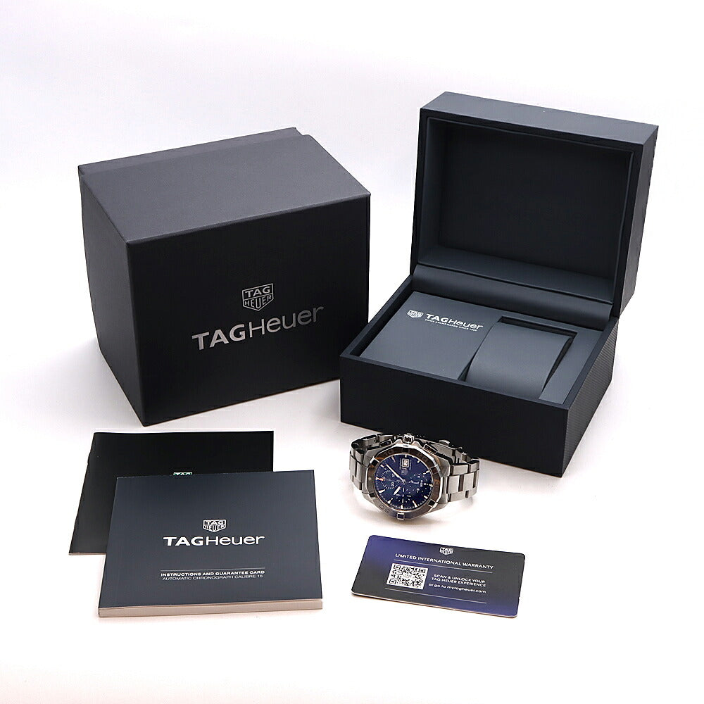 内部点検済 TAG Heuer タグホイヤー アクアレーサー キャリバー16 CAY2112-2 クロノグラフ デイト スモールセコンド 300m防水 青 ブルー SS ステンレス メンズ 自動巻き【6ヶ月保証】【腕時計】【中古】