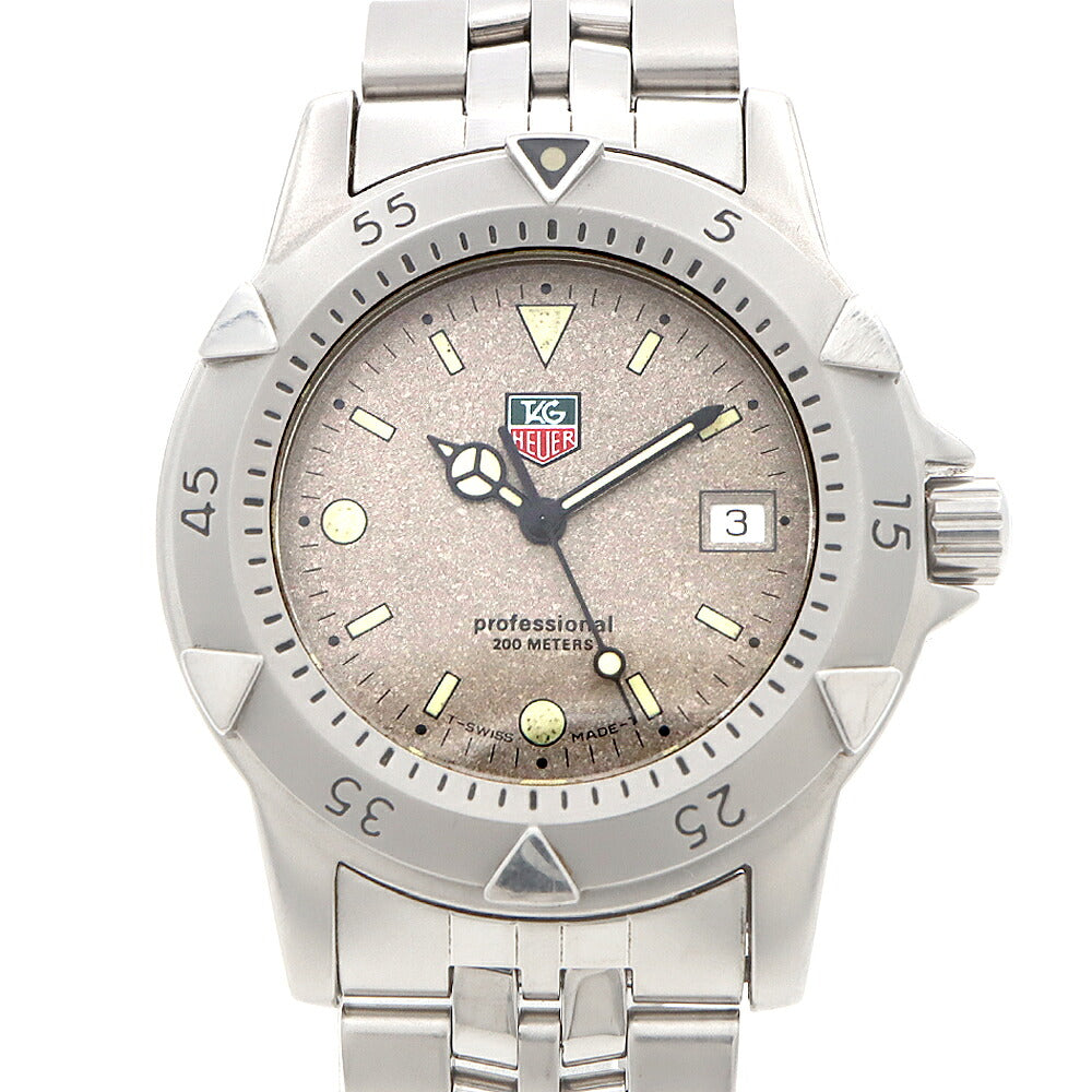 電池交換済 TAG Heuer タグホイヤー プロフェッショナル 1500シリーズ WD1211-K-20 デイト 200m防水 グレー SS ステンレス メンズ クォーツ【6ヶ月保証】【腕時計】【中古】