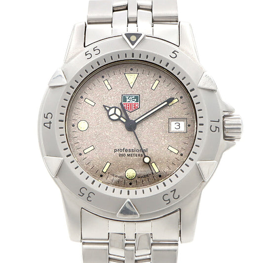 電池交換済 TAG Heuer タグホイヤー プロフェッショナル 1500シリーズ WD1211-K-20 デイト 200m防水 グレー SS ステンレス メンズ クォーツ【6ヶ月保証】【腕時計】【中古】