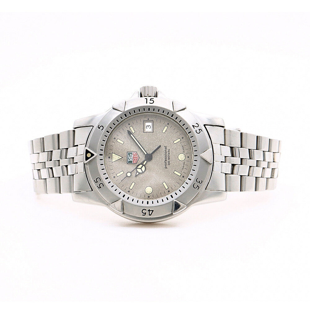 電池交換済 TAG Heuer タグホイヤー プロフェッショナル 1500シリーズ WD1211-K-20 デイト 200m防水 グレー SS ステンレス メンズ クォーツ【6ヶ月保証】【腕時計】【中古】