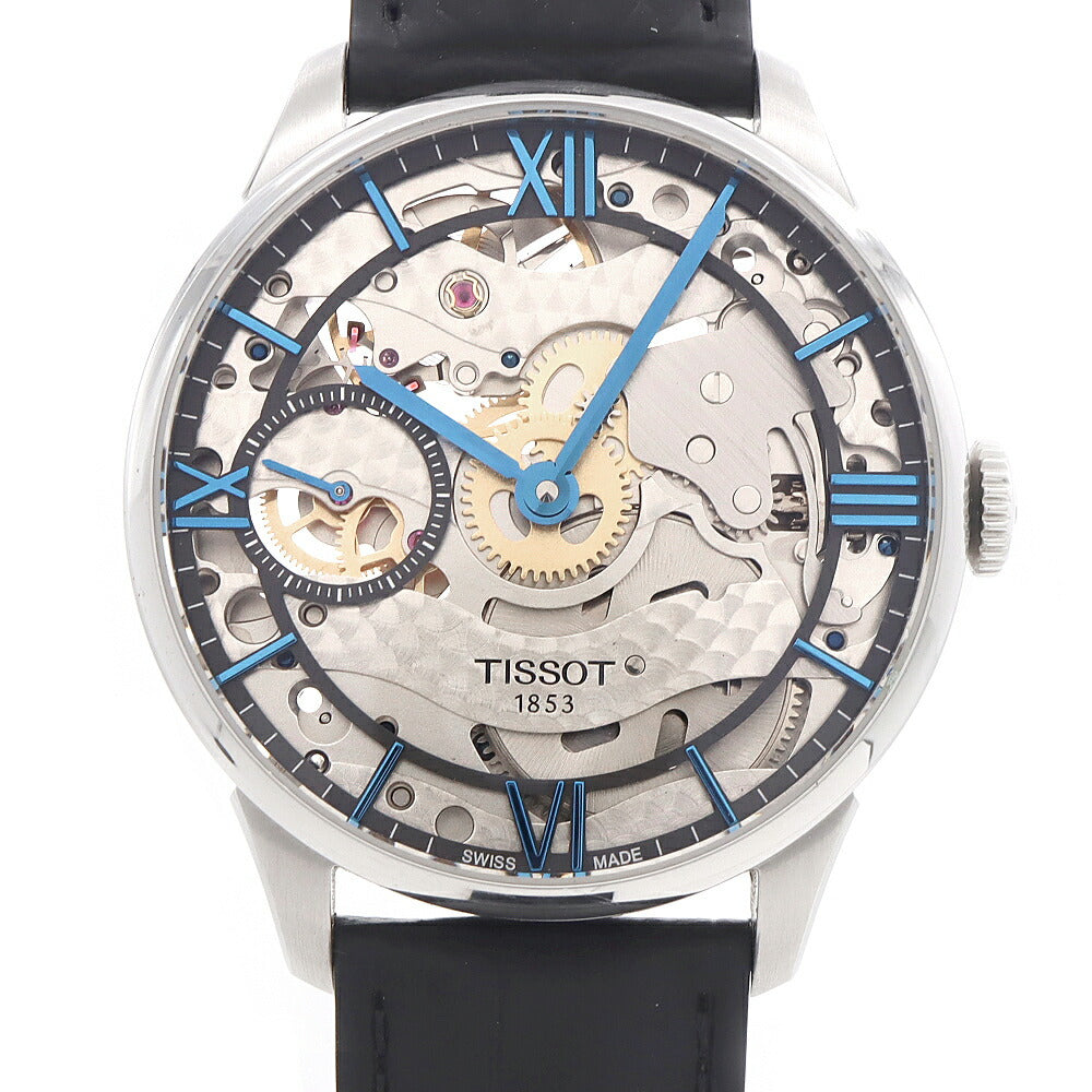 TISSOT ティソ T-クラシック シュマン デ トゥレル スケレッテ T099405A スモールセコンド 50m防水 スケルトン SS ステンレス 純正尾錠 メンズ 手巻き【6ヶ月保証】【腕時計】【中古】