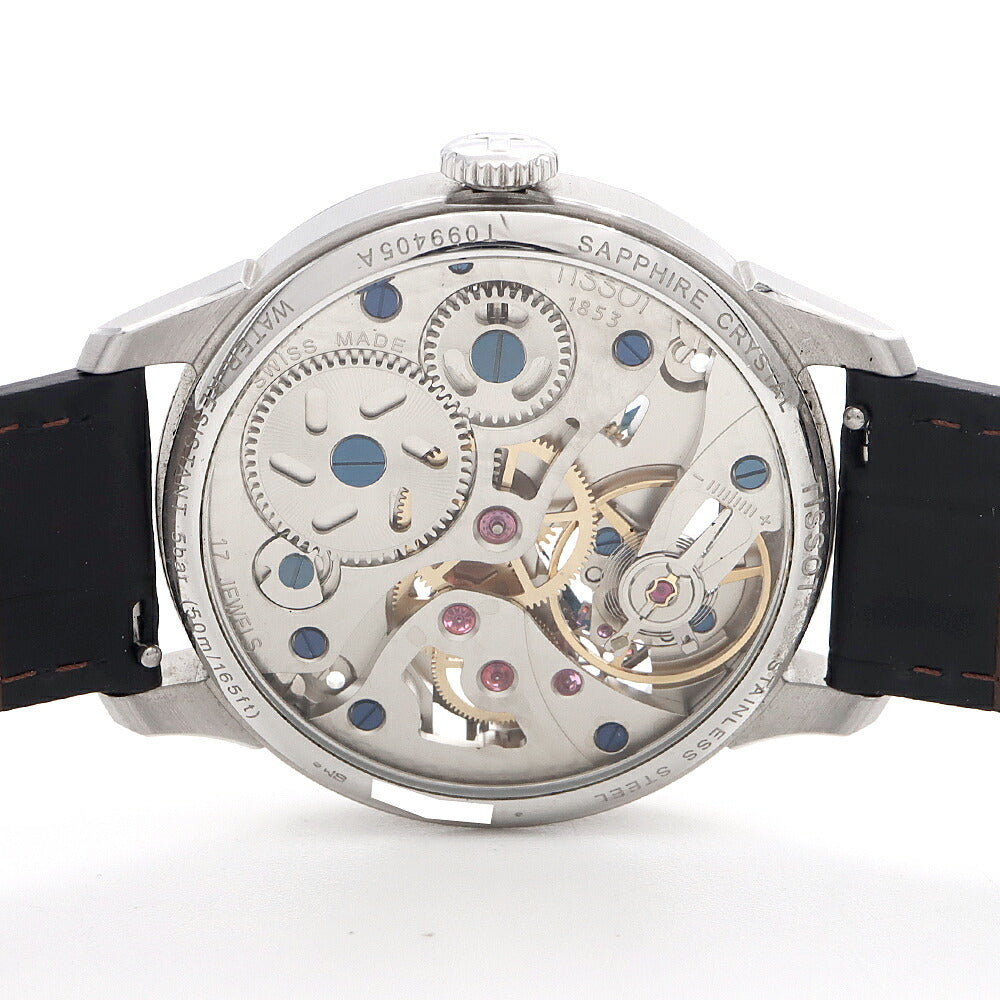 TISSOT ティソ T-クラシック シュマン デ トゥレル スケレッテ T099405A スモールセコンド 50m防水 スケルトン SS ステンレス 純正尾錠 メンズ 手巻き【6ヶ月保証】【腕時計】【中古】