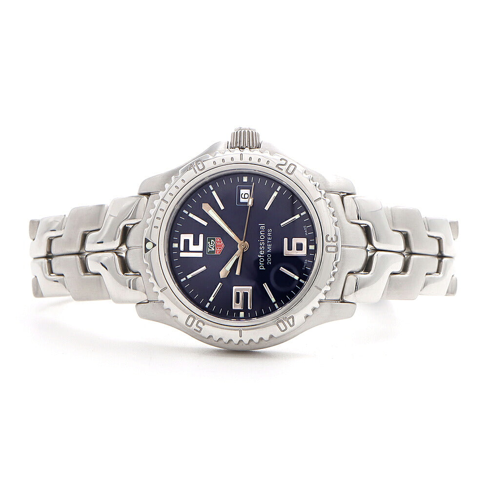 電池交換済 TAG Heuer タグホイヤー リンク プロフェッショナル WT1113 デイト 200m防水 青 ブルー SS ステンレス メンズ クォーツ【6ヶ月保証】【腕時計】【中古】