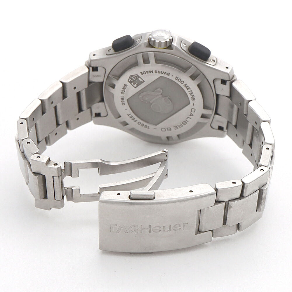内部点検済 TAG Heuer タグホイヤー 2000 アクアグラフ CN211A クロノグラフ 500m防水 デイト 黒 ブラック SS ステンレス メンズ 自動巻き【6ヶ月保証】【腕時計】【中古】