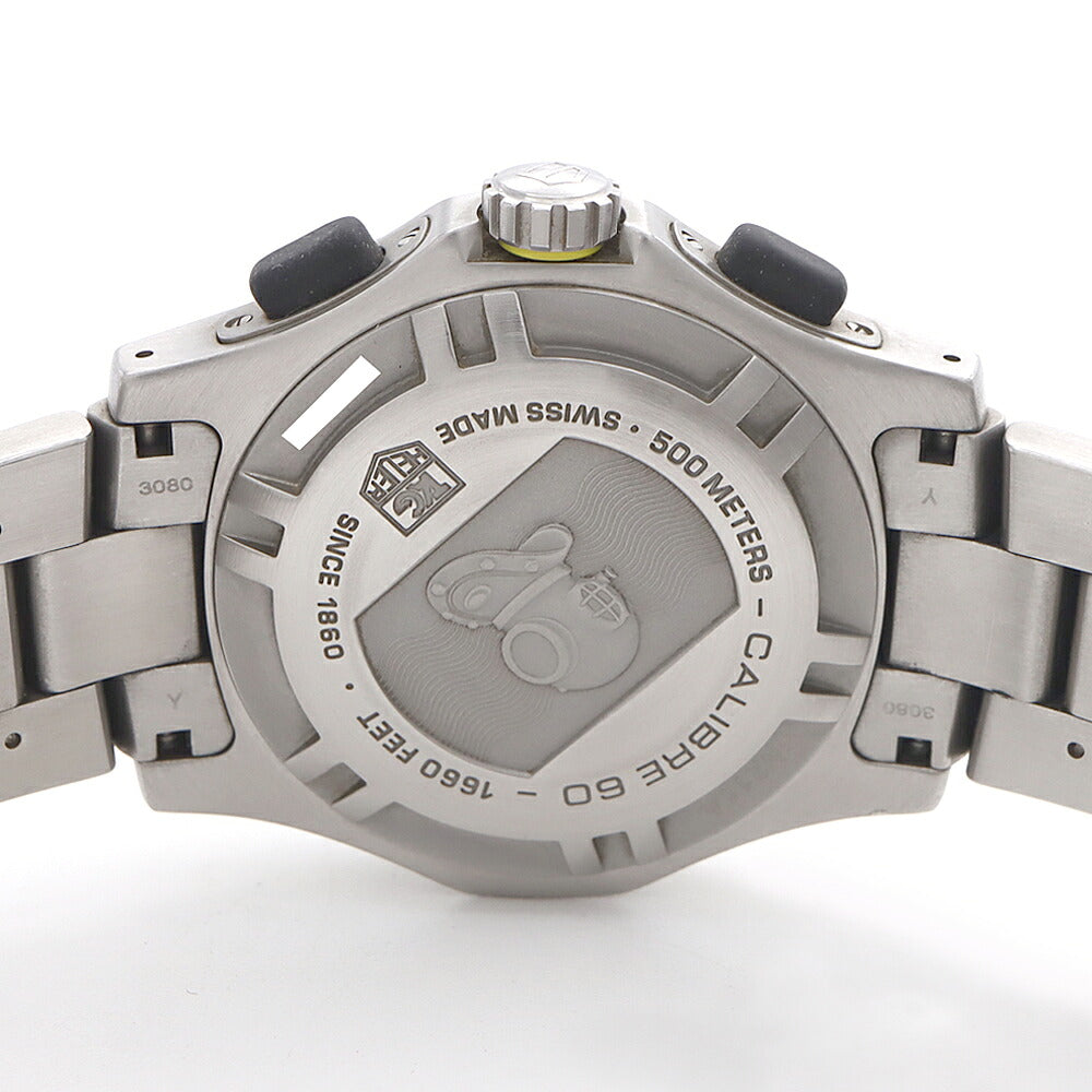 内部点検済 TAG Heuer タグホイヤー 2000 アクアグラフ CN211A クロノグラフ 500m防水 デイト 黒 ブラック SS ステンレス メンズ 自動巻き【6ヶ月保証】【腕時計】【中古】