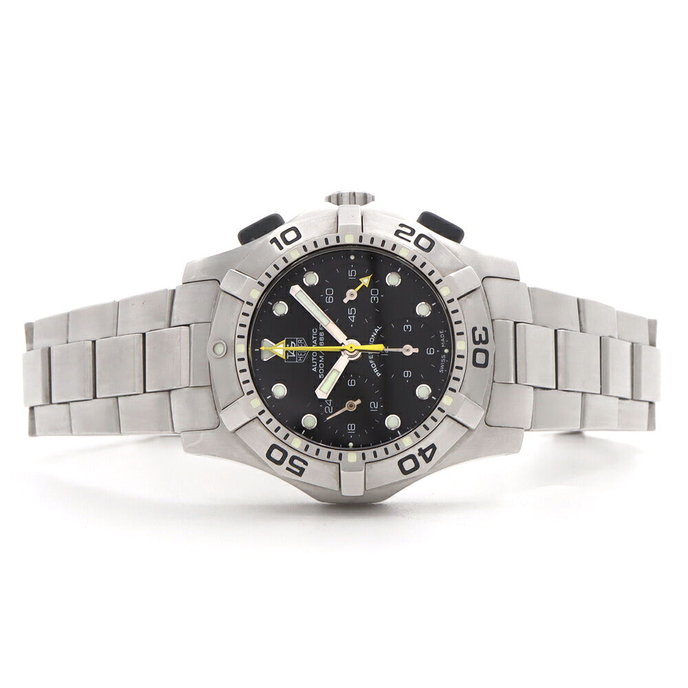 内部点検済 TAG Heuer タグホイヤー 2000 アクアグラフ CN211A クロノグラフ 500m防水 デイト 黒 ブラック SS ステンレス メンズ 自動巻き【6ヶ月保証】【腕時計】【中古】