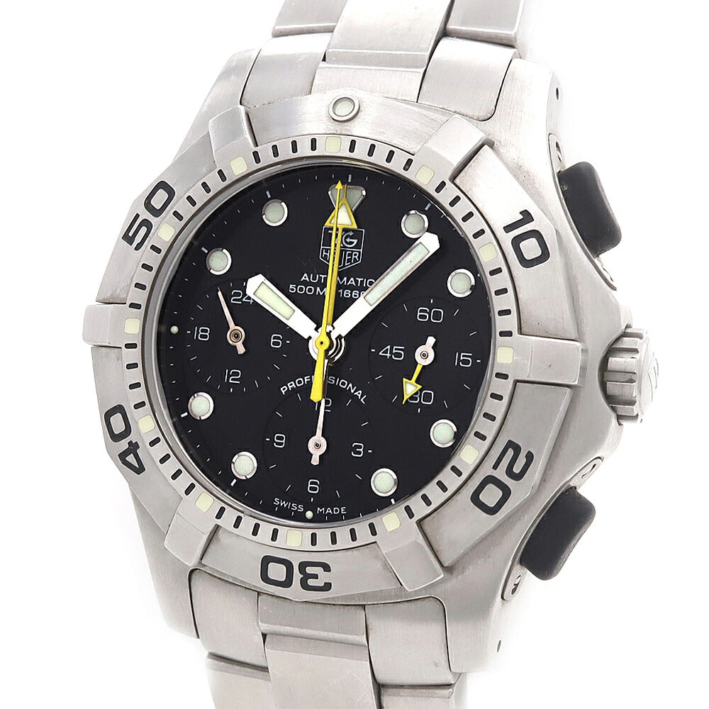 内部点検済 TAG Heuer タグホイヤー 2000 アクアグラフ CN211A クロノグラフ 500m防水 デイト 黒 ブラック SS ステンレス メンズ 自動巻き【6ヶ月保証】【腕時計】【中古】