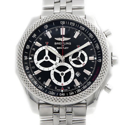BREITLING ブライトリング ベントレー バーナート レーシング クロノグラフ A25366 A259B09SP 100m防水 裏スケ デイト 黒 ブラック SS ステンレス メンズ 自動巻き【自社保証6ヶ月】【腕時計】【中古】