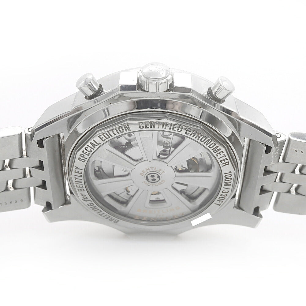 BREITLING ブライトリング ベントレー バーナート レーシング クロノグラフ A25366 A259B09SP 100m防水 裏スケ デイト 黒 ブラック SS ステンレス メンズ 自動巻き【自社保証6ヶ月】【腕時計】【中古】