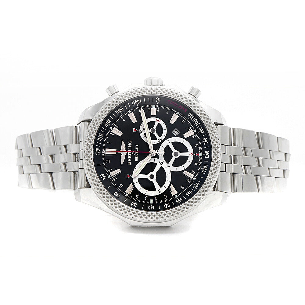 BREITLING ブライトリング ベントレー バーナート レーシング クロノグラフ A25366 A259B09SP 100m防水 裏スケ デイト 黒 ブラック SS ステンレス メンズ 自動巻き【自社保証6ヶ月】【腕時計】【中古】
