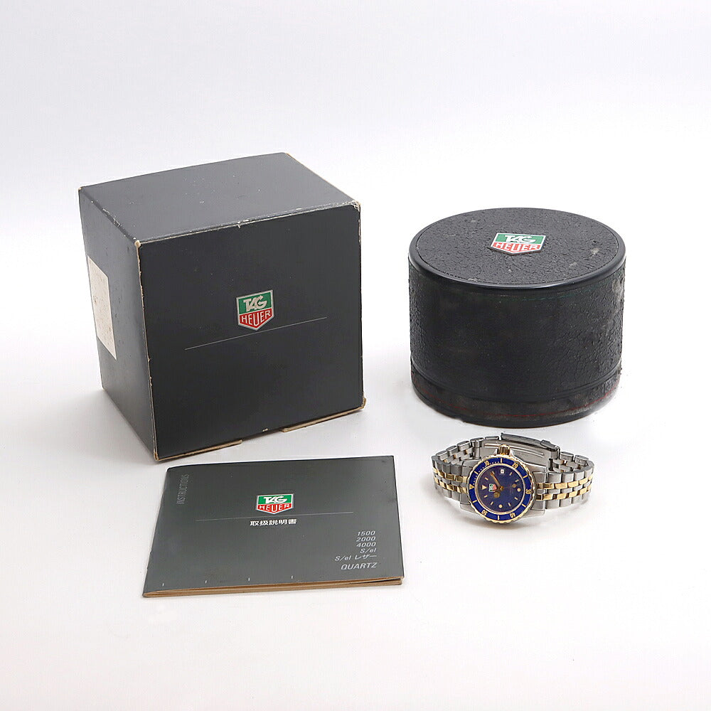 電池交換済 TAG Heuer タグホイヤー プロフェッショナル 200 WD1423-G-20 200m防水 デイト 青 ブルー トリチウム SS ステンレス YGP イエローゴールド コンビ レディース クォーツ【6ヶ月保証】【腕時計】【中古】