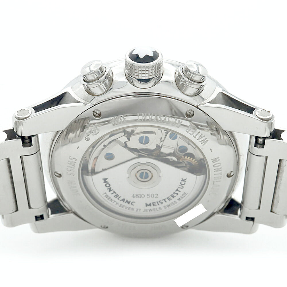 MONTBLANC モンブラン タイムウォーカー クロノグラフ 7069 30m防水 デイト 裏スケ スモールセコンド 黒 ブラック SS ステンレス メンズ 自動巻き【6ヶ月保証】【腕時計】【中古】