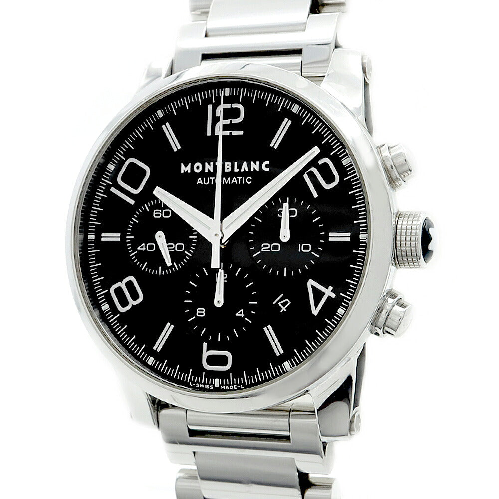 MONTBLANC モンブラン タイムウォーカー クロノグラフ 7069 30m防水 デイト 裏スケ スモールセコンド 黒 ブラック SS ステンレス メンズ 自動巻き【6ヶ月保証】【腕時計】【中古】