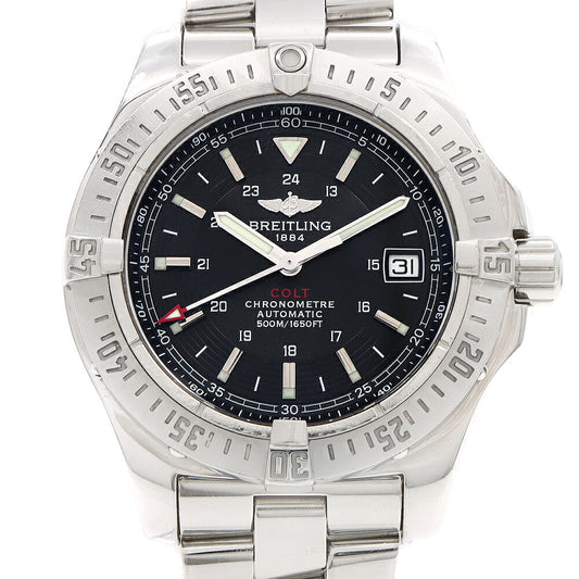 BREITLING ブライトリング コルト エアロマリン A17380 デイト 500ｍ防水 黒 ブラック SS ステンレス メンズ 自動巻き【6ヶ月保証】【腕時計】【中古】